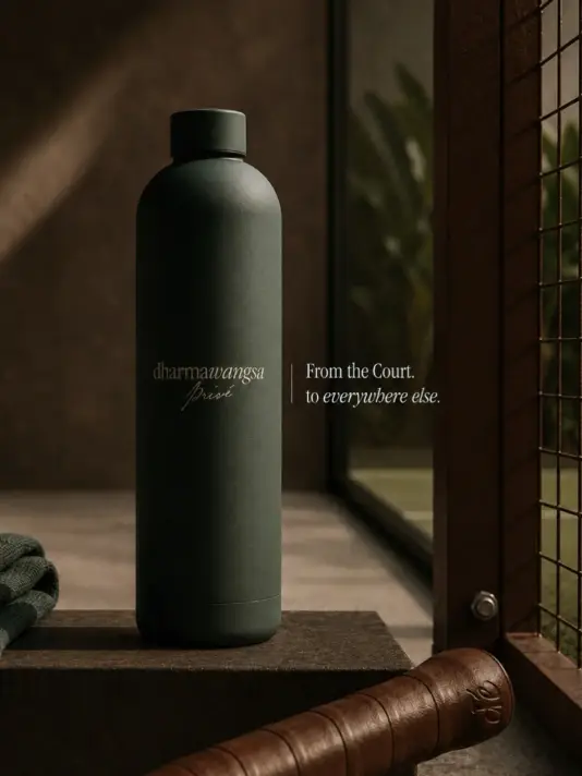 Green Dharmawangsa Privé bottle on a timber ledge
