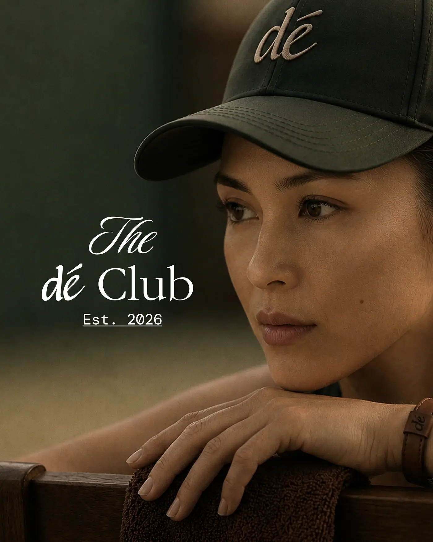 The dé Club, established 2026 — a player in a dé cap